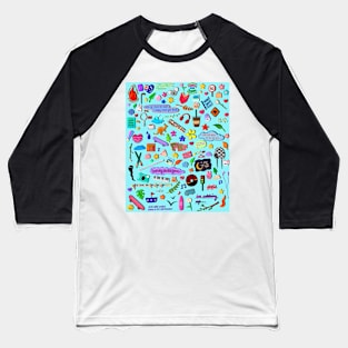 Stray Kids FNF doodle (blue) Baseball T-Shirt